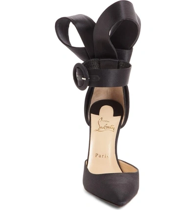 Shop Christian Louboutin Raissa Bow Ankle Strap Pump In Black