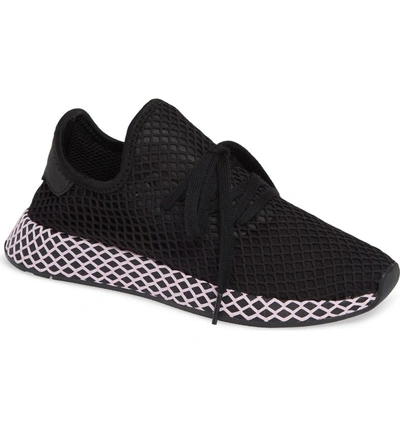 Shop Adidas Originals Deerupt Runner Sneaker In Black/ Black/ Clear Lilac
