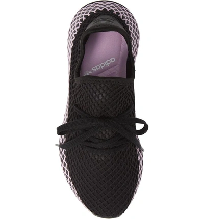 Shop Adidas Originals Deerupt Runner Sneaker In Black/ Black/ Clear Lilac