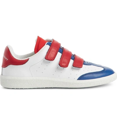 Shop Isabel Marant Beth Sneaker In White/ Blue/ Red