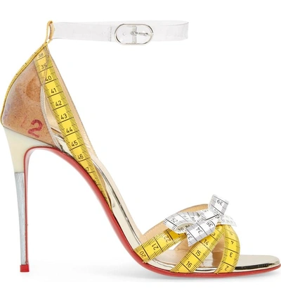 Shop Christian Louboutin Metri Clear Ankle Strap Sandal In Gold