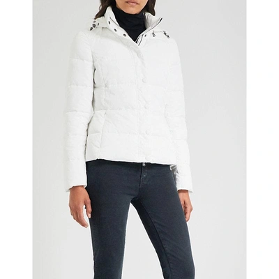 Shop Emporio Armani Stand-collar Padded Coat In Bianco Caldo