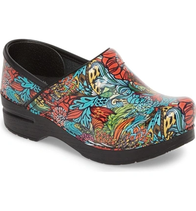 Shop Dansko Professional Clog In Deco Floral Patent Leather