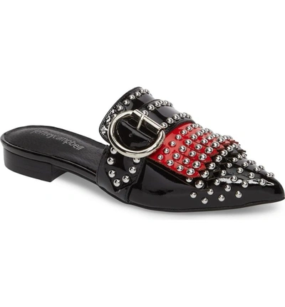 Shop Jeffrey Campbell Daniel Studded Loafer Mule In Black Combo Leather