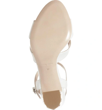 Shop Miu Miu Jeweled Heel Sandal In White