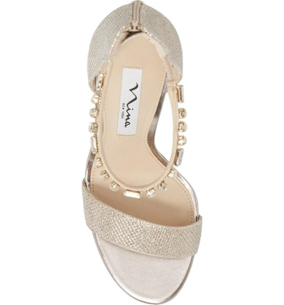 Shop Nina Deena Embellished Sandal In Champagne Metallic