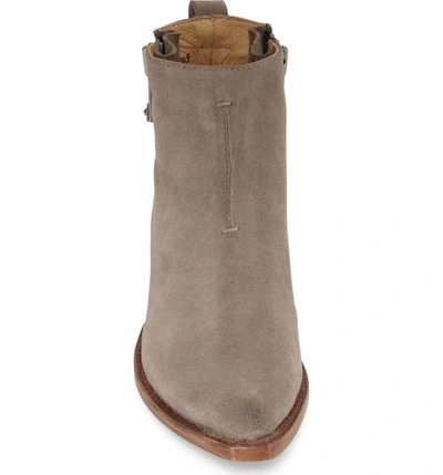 Shop Frye 'sacha' Washed Leather Ankle Boot In Dark Grey Suede