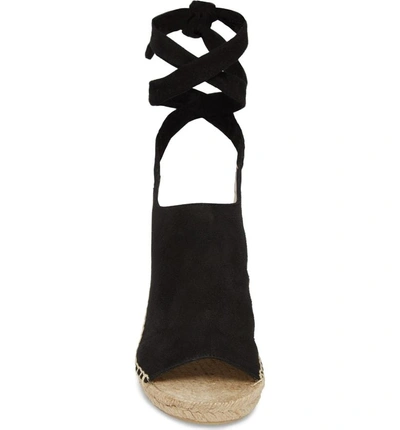 Shop Etienne Aigner Vie Espadrille Wedge Sandal In Black Suede