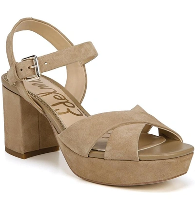 Sam Edelman Jolene Platform Sandal In Oatmeal Leather ModeSens