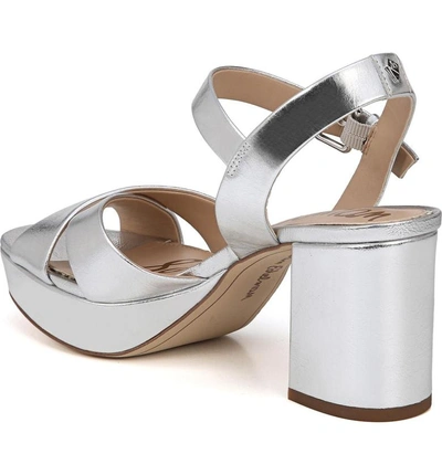 Shop Sam Edelman Jolene Platform Sandal In Soft Silver Leather