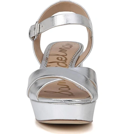 Shop Sam Edelman Jolene Platform Sandal In Soft Silver Leather