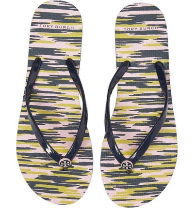 Shop Tory Burch Thin Flip Flop In Zaia Pink/ Space Dye