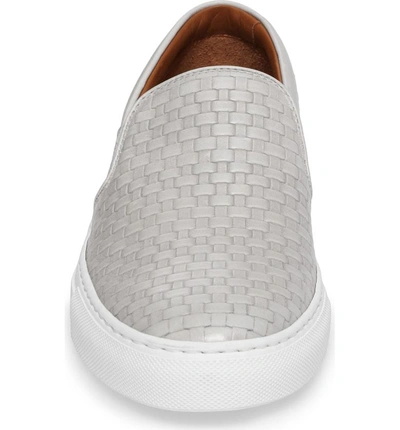 Shop Aquatalia Ashlynn Embossed Slip-on Sneaker In Light Grey