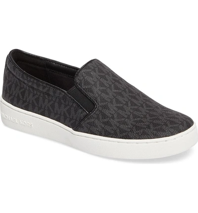 Shop Michael Michael Kors Keaton Slip-on Sneaker In Black Canvas