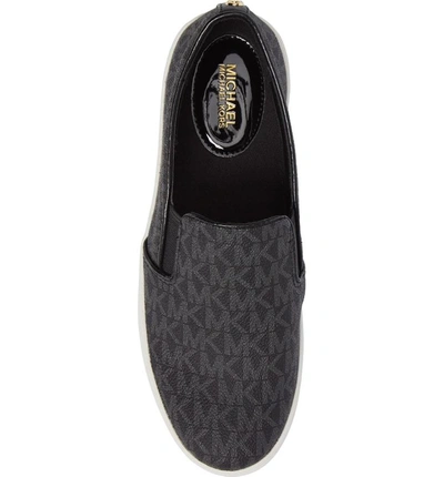 Shop Michael Michael Kors Keaton Slip-on Sneaker In Black Canvas