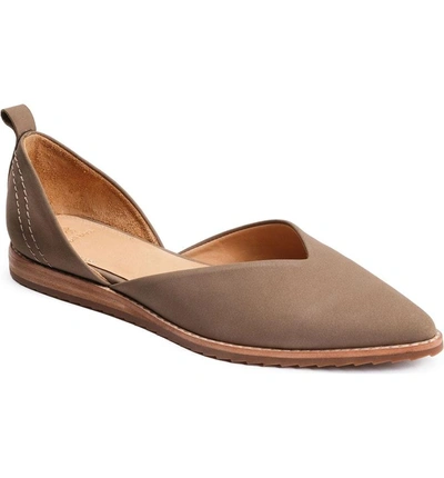 Shop Bill Blass Sybil Pointy Toe Flat In Taupe/ Nubuck