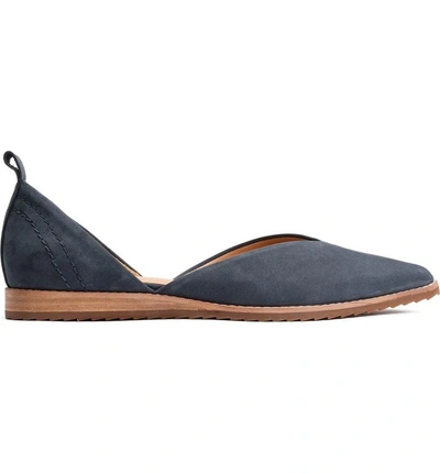 Shop Bill Blass Sybil Pointy Toe Flat In Midnight/ Nubuck