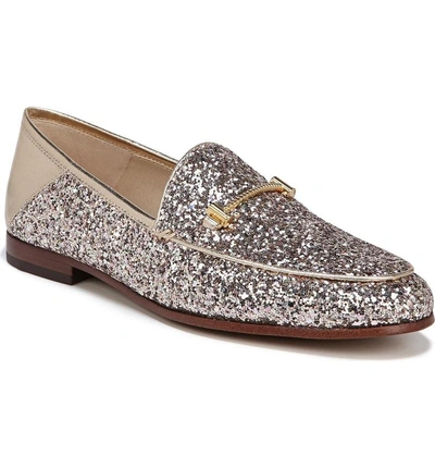 Shop Sam Edelman Lior Loafer In Molten Gold Glitter Fabric