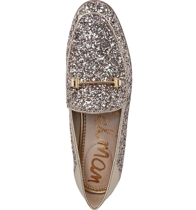 Shop Sam Edelman Lior Loafer In Molten Gold Glitter Fabric