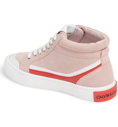 Shop Calvin Klein Jeans Est.1978 High Top Sneaker In Chintz Rose/ White/ Tomato