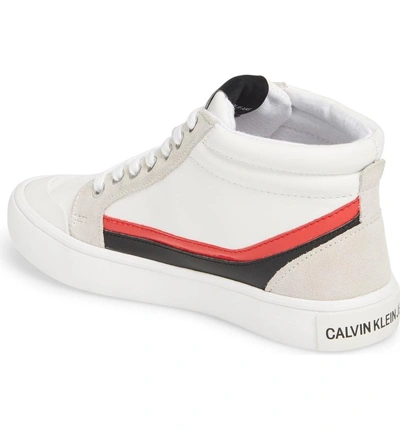 Shop Calvin Klein Jeans Est.1978 High Top Sneaker In White/ Black/ Tomato