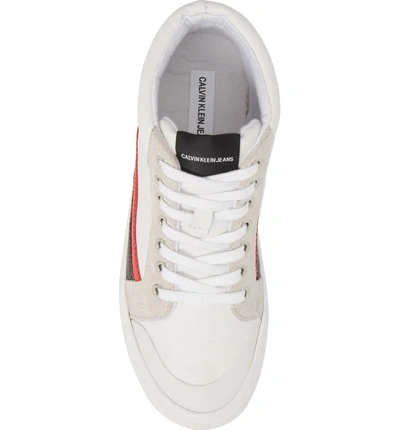 Shop Calvin Klein Jeans Est.1978 High Top Sneaker In White/ Black/ Tomato