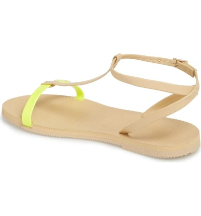 Shop Havaianas You Belize T-strap Sandal In Pollen Yellow