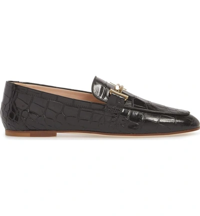 Shop Tod's Double-t Printed Loafer In Black