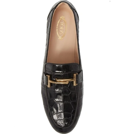 Shop Tod's Double-t Printed Loafer In Black