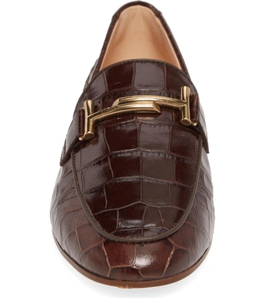 Shop Tod's Double-t Printed Loafer In Brown