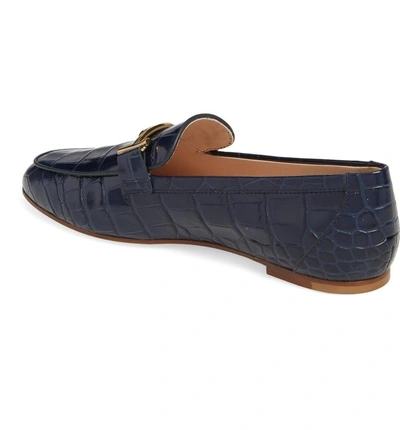 Shop Tod's Double-t Printed Loafer In Dark Navy