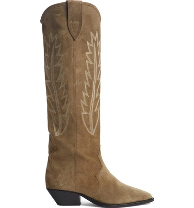 Shop Isabel Marant Denzy Pull-on Western Boot In Taupe