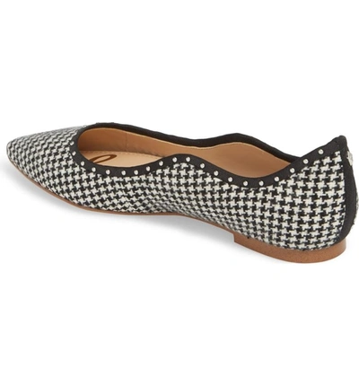 Shop Sam Edelman Rivera Flat In Black/ White Fabric