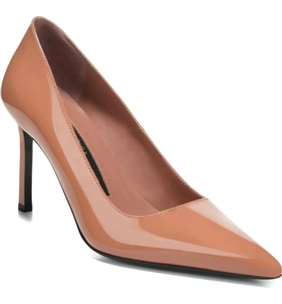 Shop Via Spiga Nikole Pointy Toe Pump In Blush Patent Leather