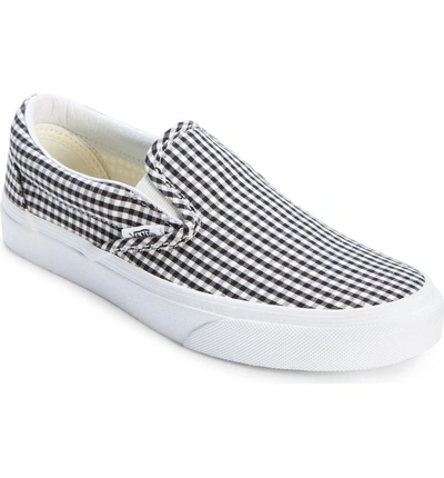 Gingham shop slip ons