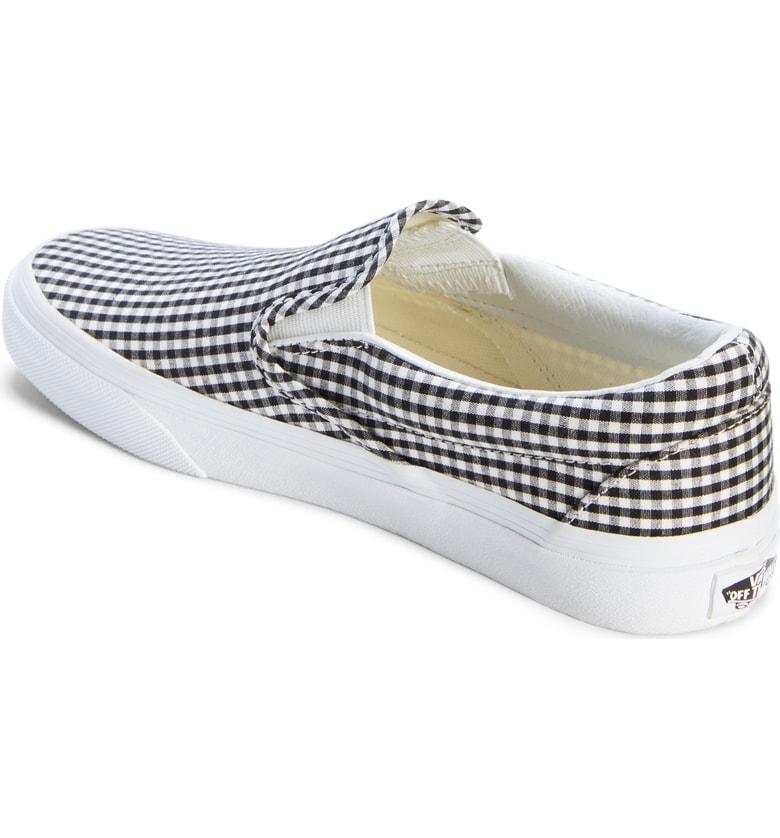 gingham slip ons
