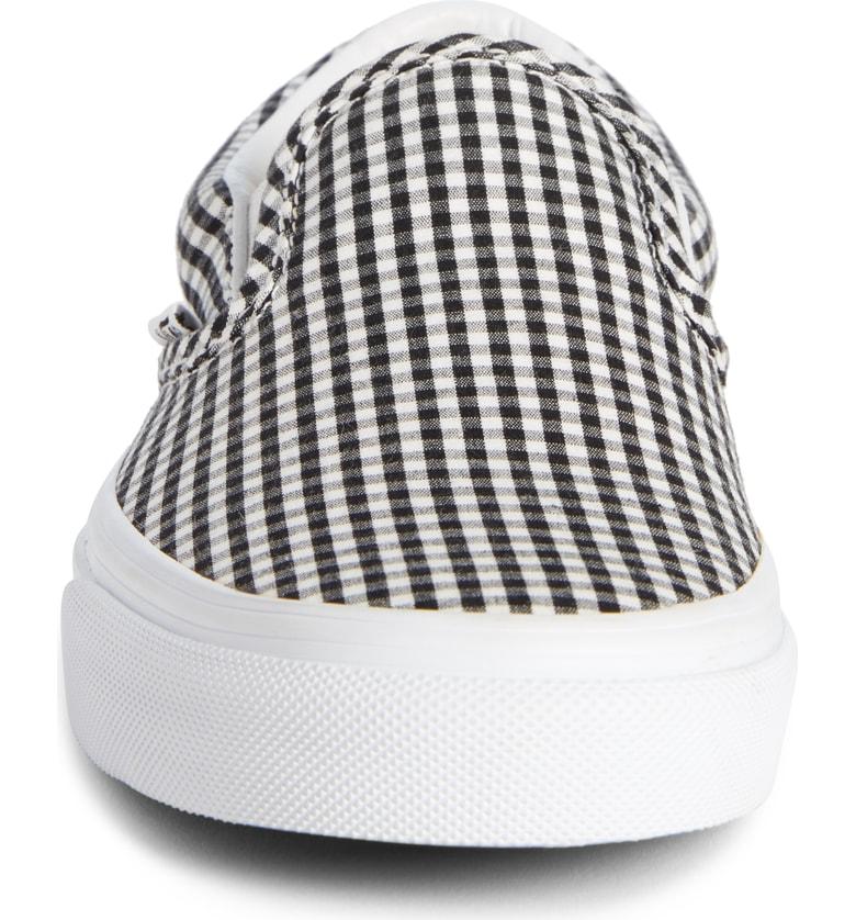 vans gingham slip ons