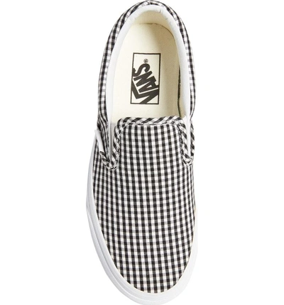 Shop Vans Classic Slip-on Sneaker In Black/ True White Gingham