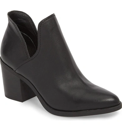 Shop Steve Madden Petra Open Side Bootie In Black Leather