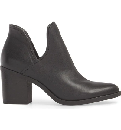 Shop Steve Madden Petra Open Side Bootie In Black Leather