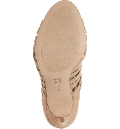 Shop Bcbg Julie Lace-up Open Toe Bootie In Sand Dollar Suede