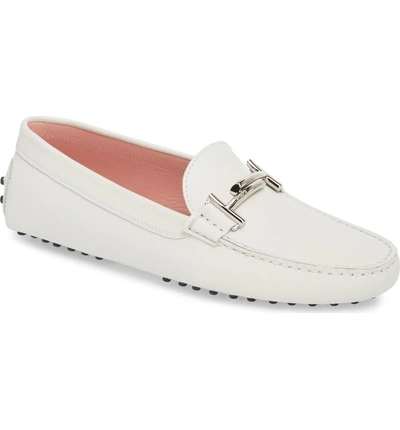 Shop Tod's Gommini Double T Driving Moccasin In White