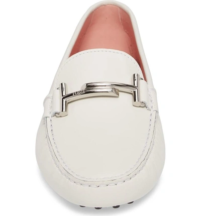Shop Tod's Gommini Double T Driving Moccasin In White