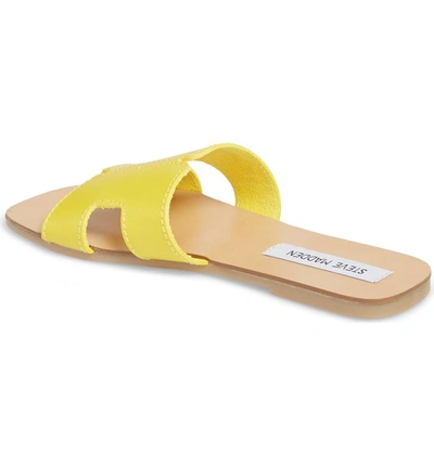 Shop Steve Madden Sayler Slide Sandal In Yellow Leather