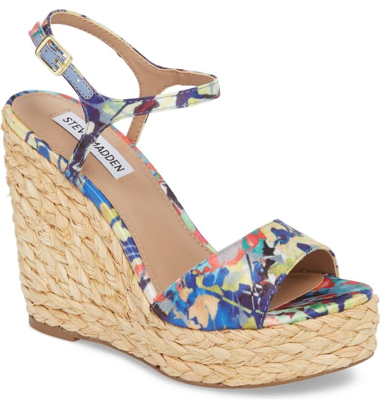 steve madden floral wedges
