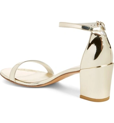 Shop Stuart Weitzman Simple Ankle Strap Sandal In Palegold Glass