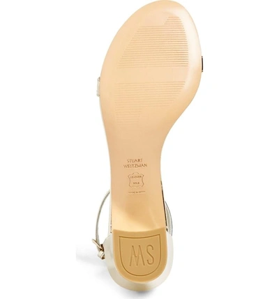 Shop Stuart Weitzman Simple Ankle Strap Sandal In Palegold Glass