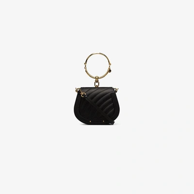 Shop Chloé Black Nile Small Quilted Leather Shoulder Bag