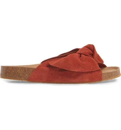 Shop Jeffrey Campbell Sunmist Knotted Slide In Rust Suede