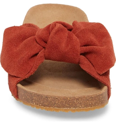 Shop Jeffrey Campbell Sunmist Knotted Slide In Rust Suede